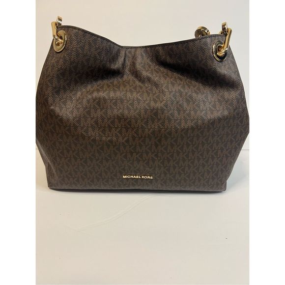 Michael kors raven handbag signature logo leather